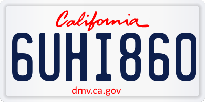 CA license plate 6UHI860