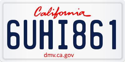 CA license plate 6UHI861