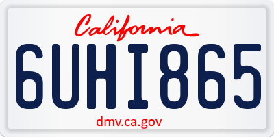CA license plate 6UHI865
