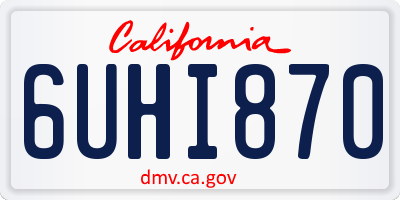CA license plate 6UHI870