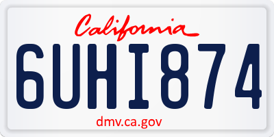 CA license plate 6UHI874