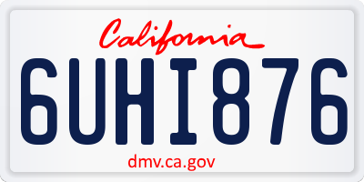 CA license plate 6UHI876
