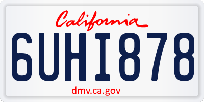 CA license plate 6UHI878
