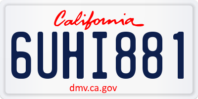 CA license plate 6UHI881