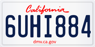CA license plate 6UHI884