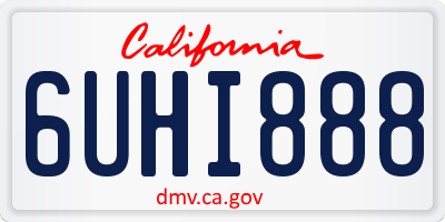 CA license plate 6UHI888