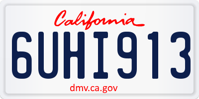 CA license plate 6UHI913