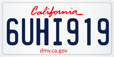 CA license plate 6UHI919
