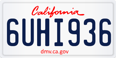 CA license plate 6UHI936