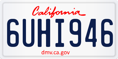 CA license plate 6UHI946