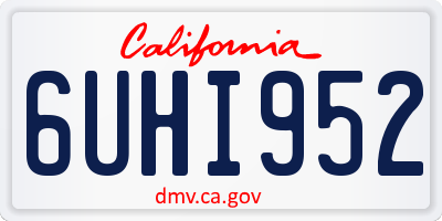CA license plate 6UHI952