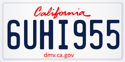 CA license plate 6UHI955