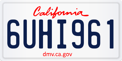 CA license plate 6UHI961