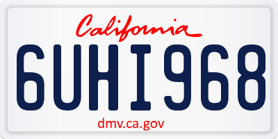 CA license plate 6UHI968