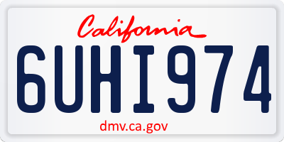 CA license plate 6UHI974