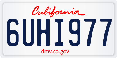 CA license plate 6UHI977