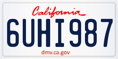 CA license plate 6UHI987