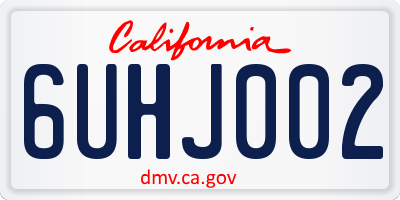 CA license plate 6UHJ002