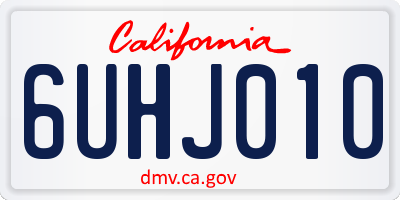 CA license plate 6UHJ010