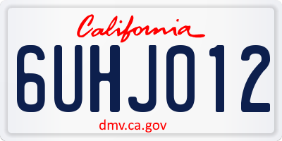 CA license plate 6UHJ012