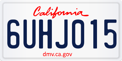 CA license plate 6UHJ015