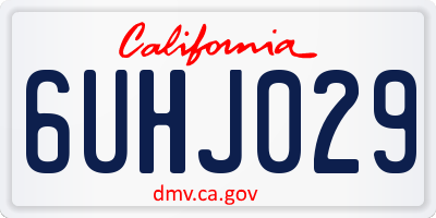CA license plate 6UHJ029