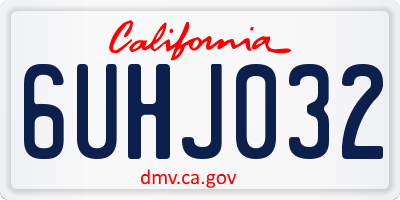 CA license plate 6UHJ032