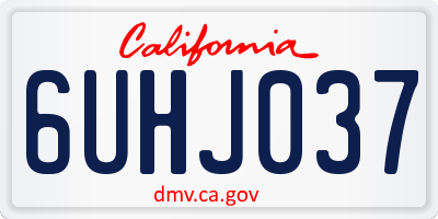CA license plate 6UHJ037