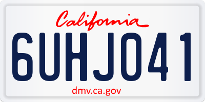 CA license plate 6UHJ041