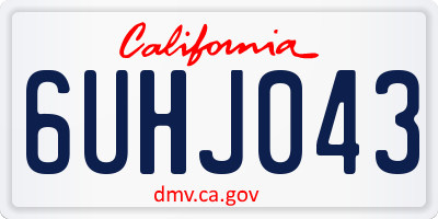 CA license plate 6UHJ043