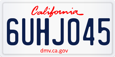 CA license plate 6UHJ045