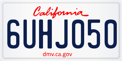 CA license plate 6UHJ050