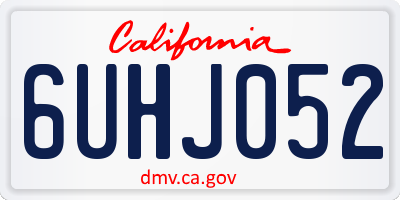CA license plate 6UHJ052