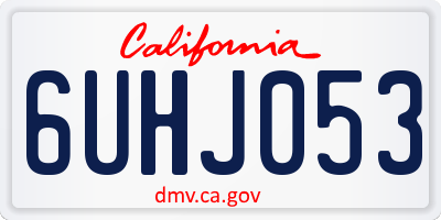 CA license plate 6UHJ053