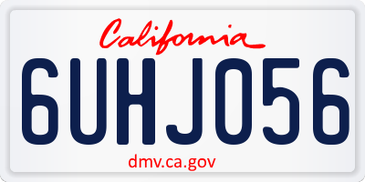 CA license plate 6UHJ056