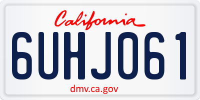 CA license plate 6UHJ061