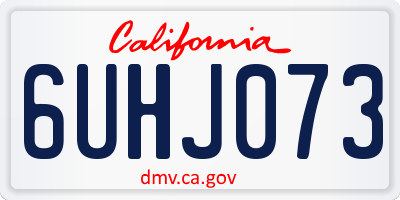 CA license plate 6UHJ073