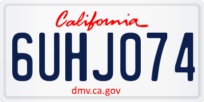 CA license plate 6UHJ074