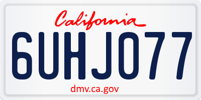 CA license plate 6UHJ077