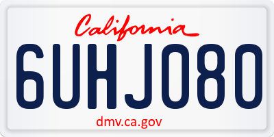 CA license plate 6UHJ080