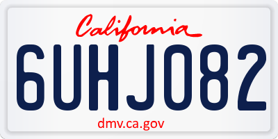 CA license plate 6UHJ082