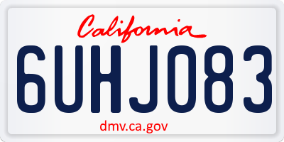 CA license plate 6UHJ083