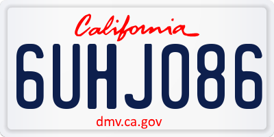 CA license plate 6UHJ086