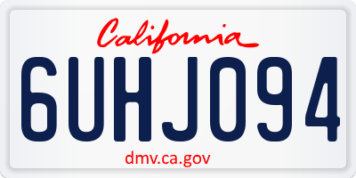 CA license plate 6UHJ094