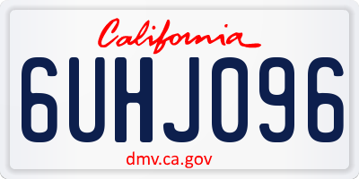 CA license plate 6UHJ096
