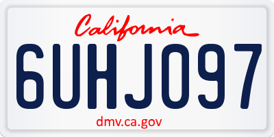CA license plate 6UHJ097