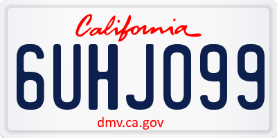 CA license plate 6UHJ099
