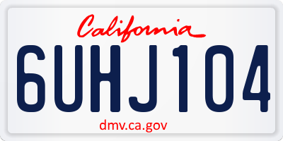CA license plate 6UHJ104