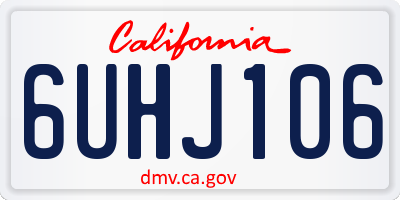 CA license plate 6UHJ106