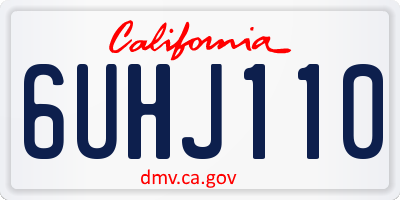 CA license plate 6UHJ110